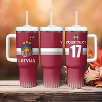 Custom Latvia Ice Hockey Champions Tumbler With Handle Come on Latvija Red style