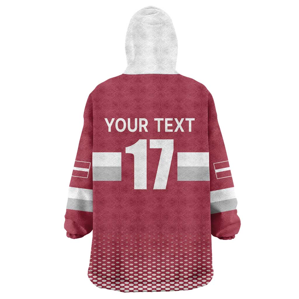 Custom Latvia Ice Hockey Champions Wearable Blanket Hoodie Come on Latvija Red style