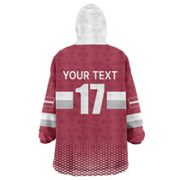 Custom Latvia Ice Hockey Champions Wearable Blanket Hoodie Come on Latvija Red style