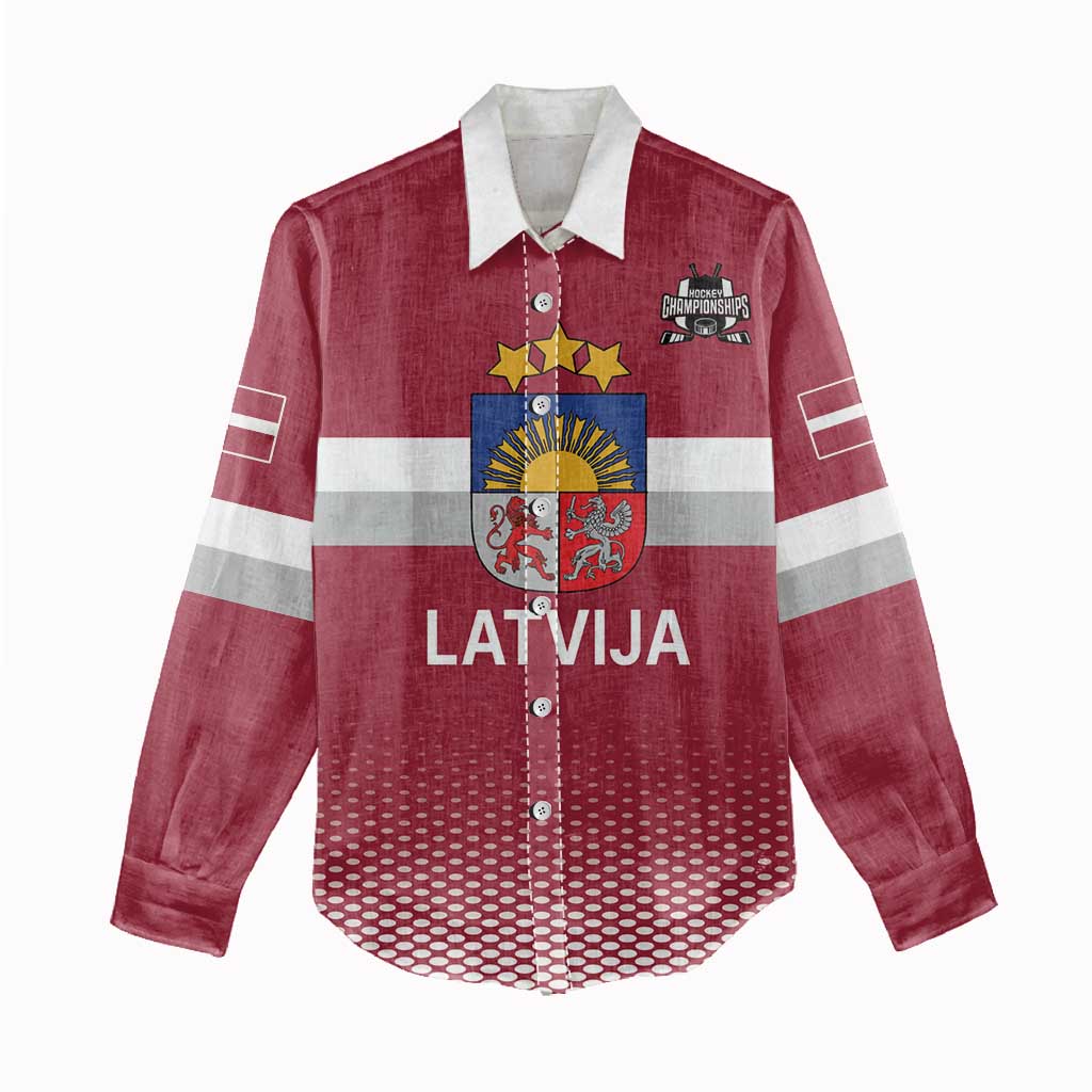 Custom Latvia Ice Hockey Champions Women Casual Shirt Come on Latvija Red style