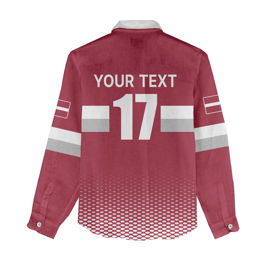 Custom Latvia Ice Hockey Champions Women Casual Shirt Come on Latvija Red style