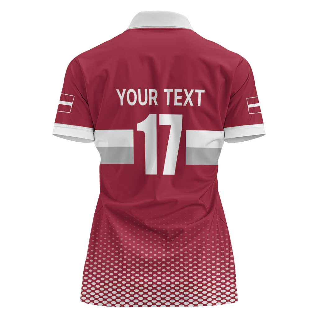 Custom Latvia Ice Hockey Champions Women Polo Shirt Come on Latvija Red style