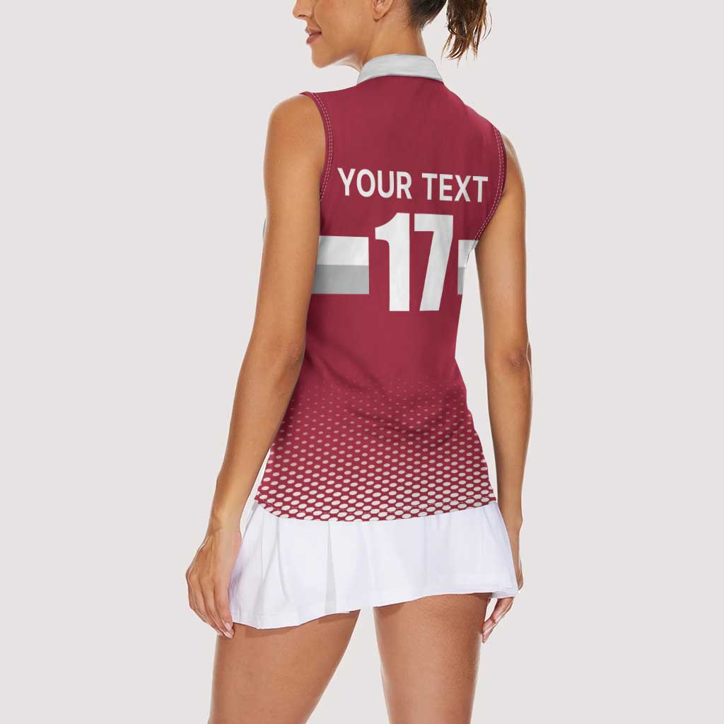 Custom Latvia Ice Hockey Champions Women Sleeveless Polo Shirt Come on Latvija Red style