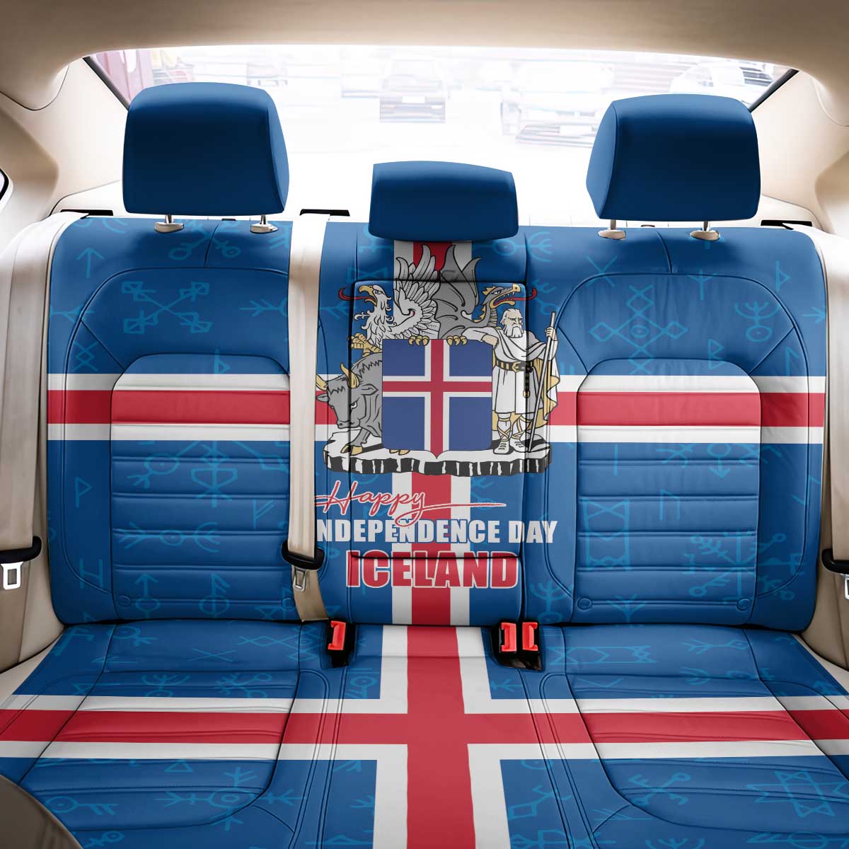 Iceland Icelandic National Day Back Car Seat Cover Happy 81th Anniversary