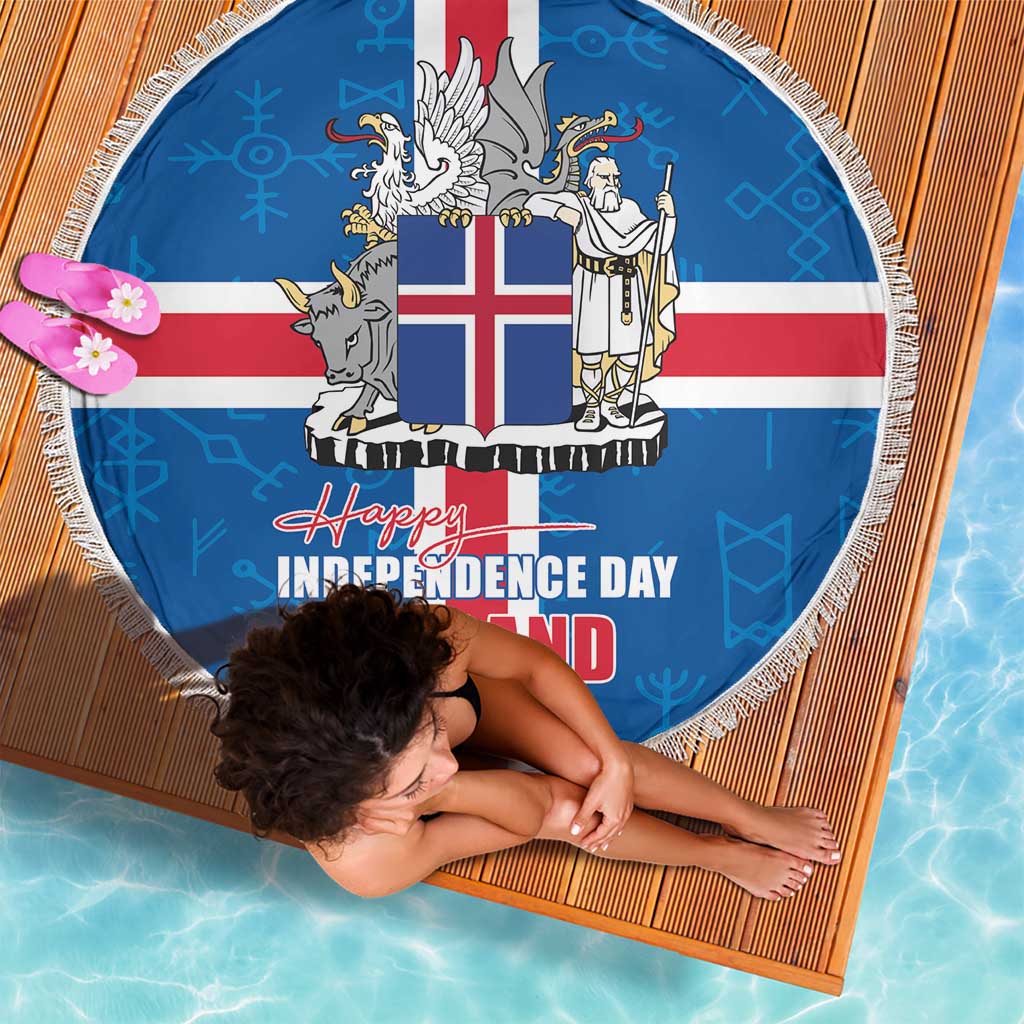Iceland Icelandic National Day Beach Blanket Happy 81th Anniversary