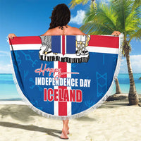 Iceland Icelandic National Day Beach Blanket Happy 81th Anniversary