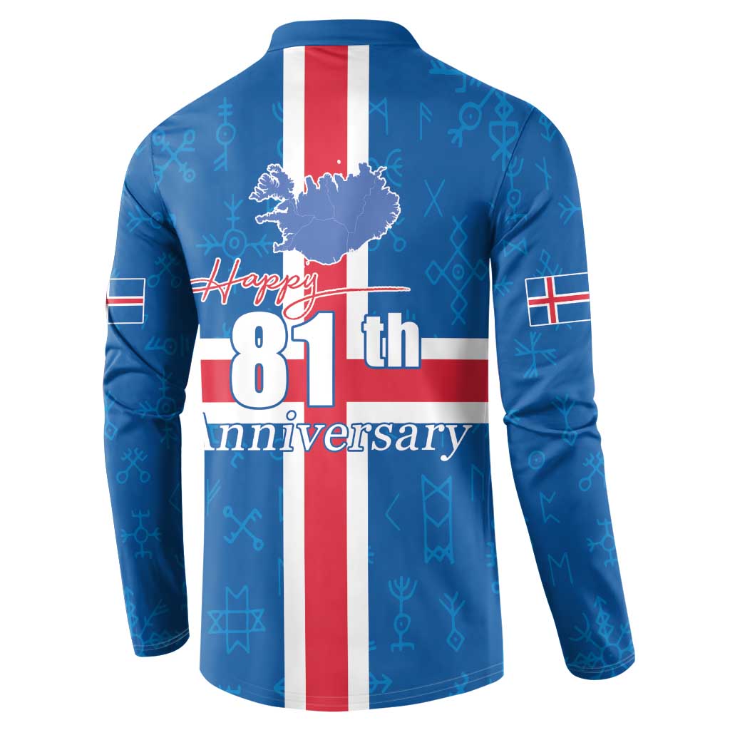 Iceland Icelandic National Day Button Sweatshirt Happy 81th Anniversary