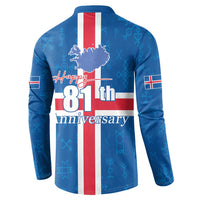 Iceland Icelandic National Day Button Sweatshirt Happy 81th Anniversary