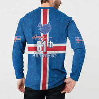 Iceland Icelandic National Day Button Sweatshirt Happy 81th Anniversary