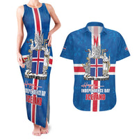 Iceland Icelandic National Day Couples Matching Tank Maxi Dress and Hawaiian Shirt Happy 81th Anniversary