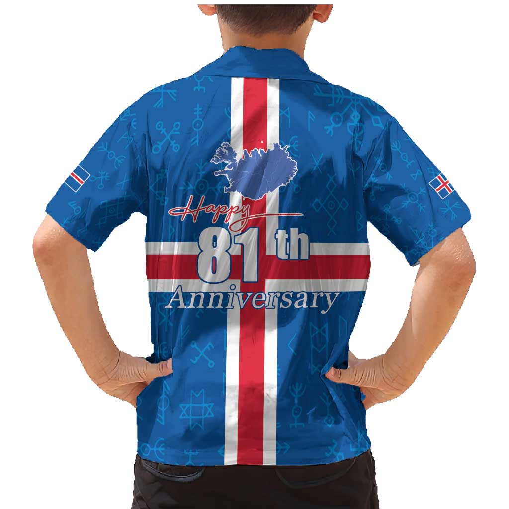 Iceland Icelandic National Day Family Matching Mermaid Dress and Hawaiian Shirt Happy 81th Anniversary