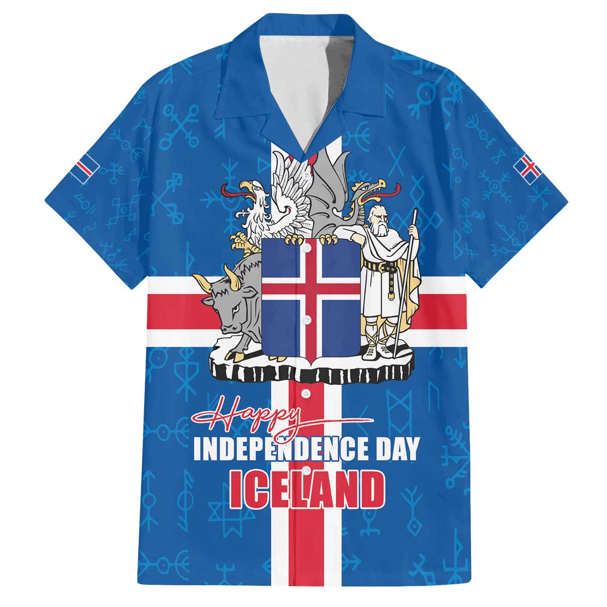 Iceland Icelandic National Day Family Matching Off The Shoulder Long Sleeve Dress and Hawaiian Shirt Happy 81th Anniversary