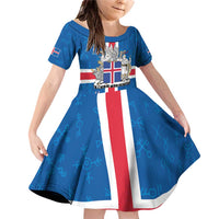 Iceland Icelandic National Day Family Matching Off Shoulder Short Dress and Hawaiian Shirt Happy 81th Anniversary