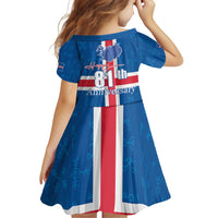 Iceland Icelandic National Day Family Matching Off Shoulder Short Dress and Hawaiian Shirt Happy 81th Anniversary