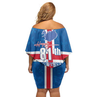 Iceland Icelandic National Day Family Matching Off Shoulder Short Dress and Hawaiian Shirt Happy 81th Anniversary