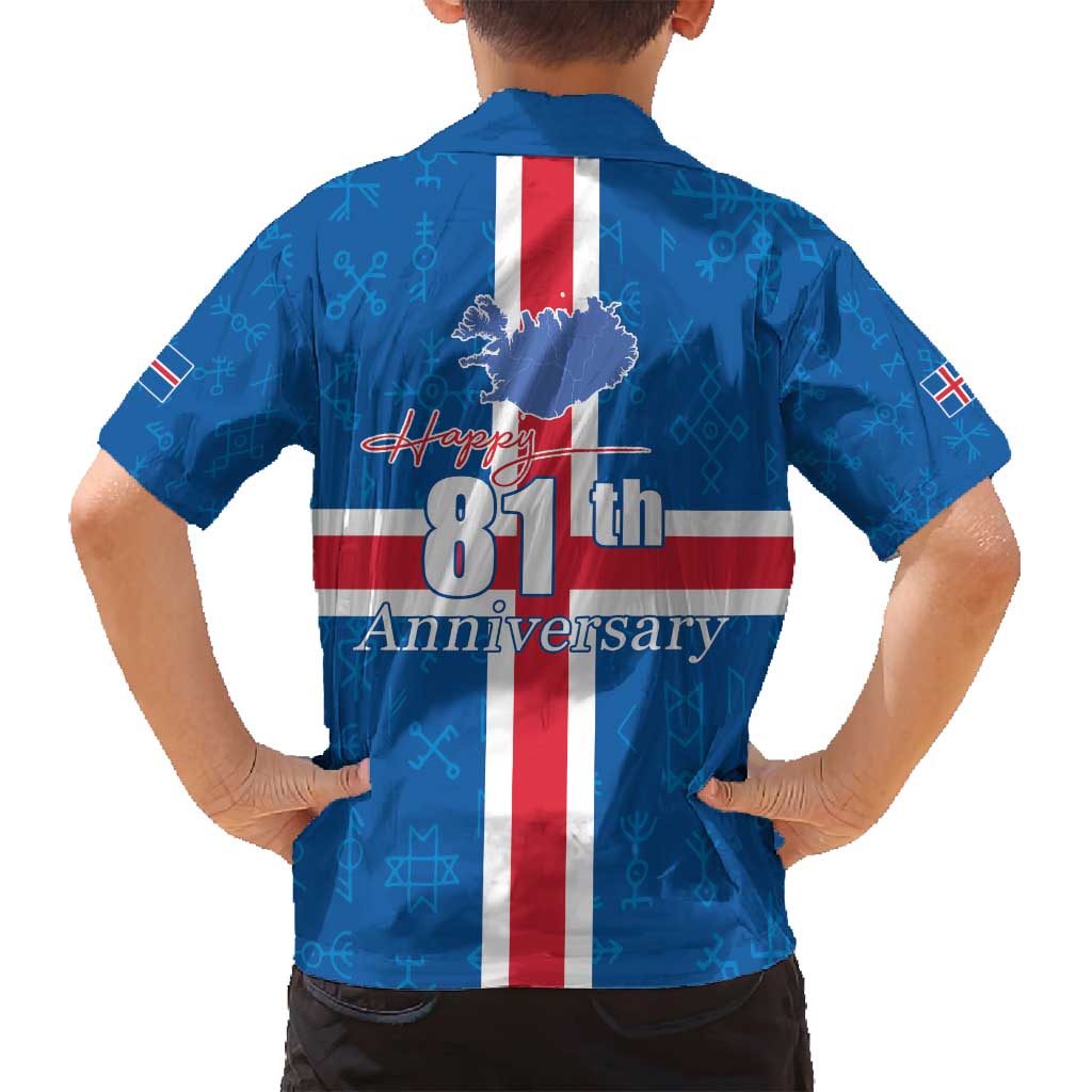 Iceland Icelandic National Day Family Matching Puletasi and Hawaiian Shirt Happy 81th Anniversary