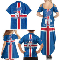 Iceland Icelandic National Day Family Matching Summer Maxi Dress and Hawaiian Shirt Happy 81th Anniversary