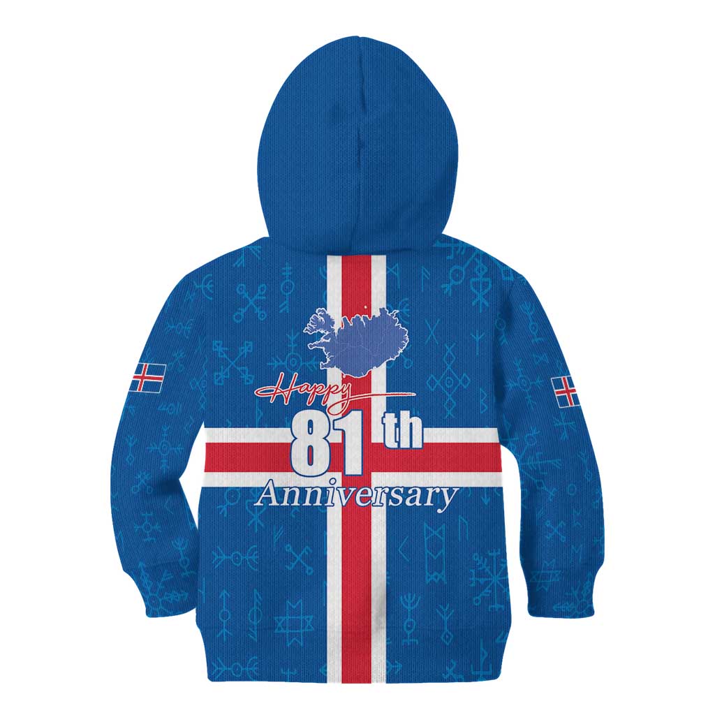 Iceland Icelandic National Day Kid Hoodie Happy 81th Anniversary