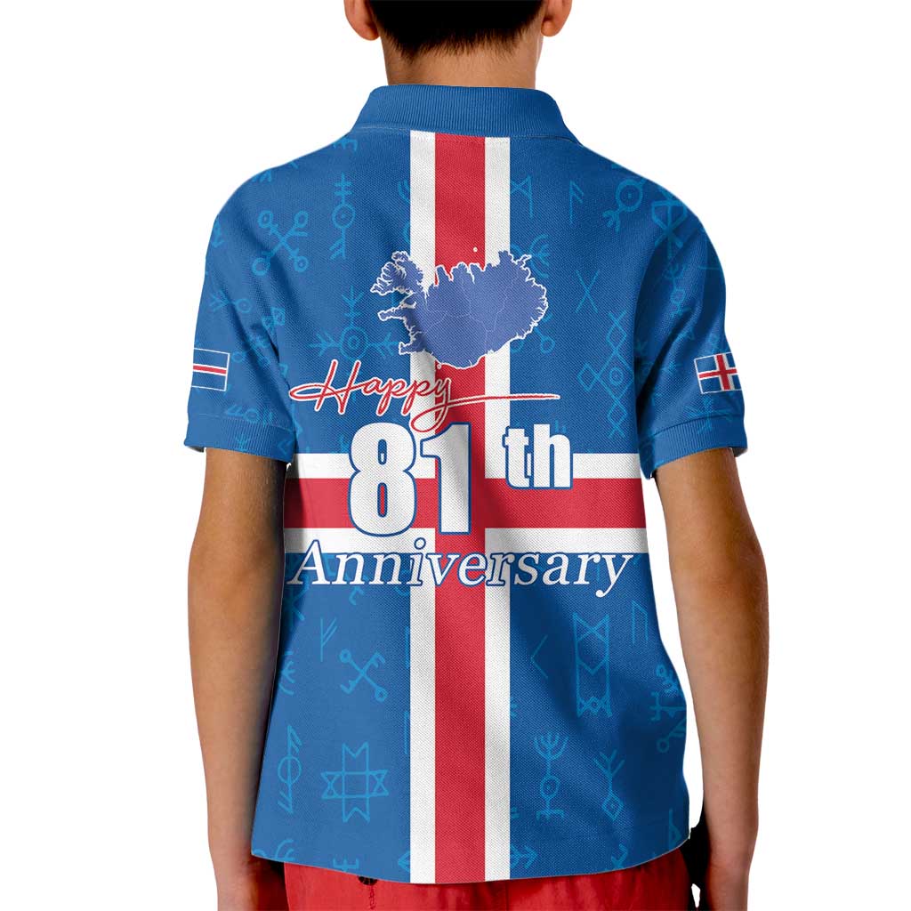 Iceland Icelandic National Day Kid Polo Shirt Happy 81th Anniversary