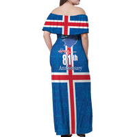 Iceland Icelandic National Day Off Shoulder Maxi Dress Happy 81th Anniversary