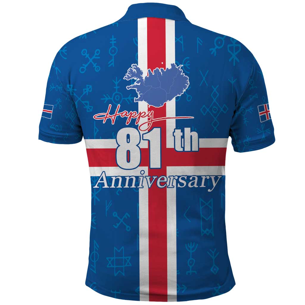 Iceland Icelandic National Day Polo Shirt Happy 81th Anniversary