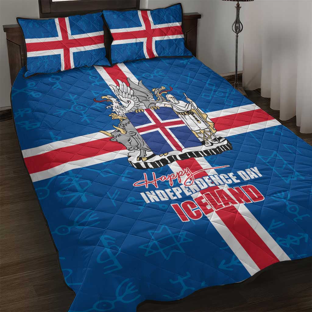 Iceland Icelandic National Day Quilt Bed Set Happy 81th Anniversary