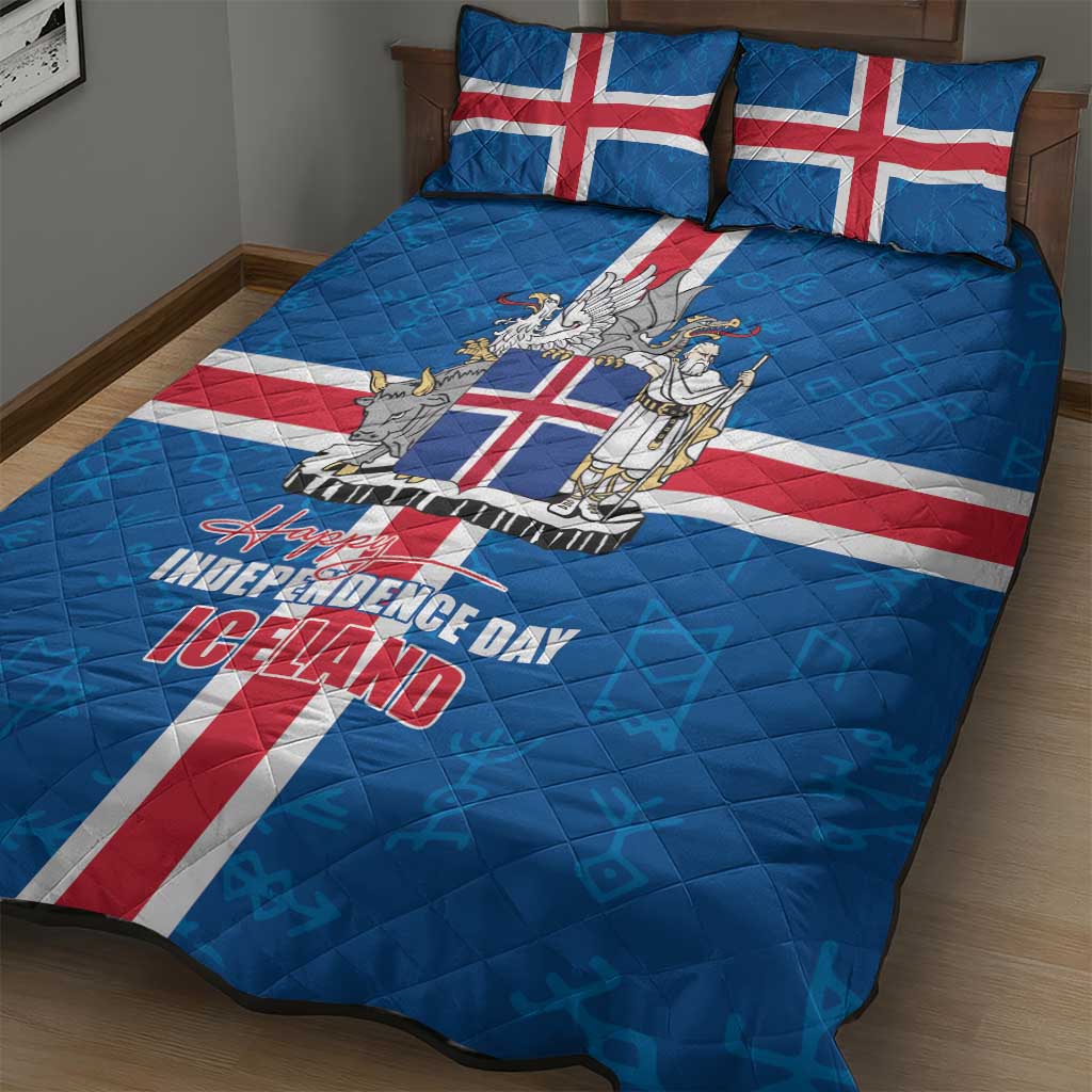 Iceland Icelandic National Day Quilt Bed Set Happy 81th Anniversary