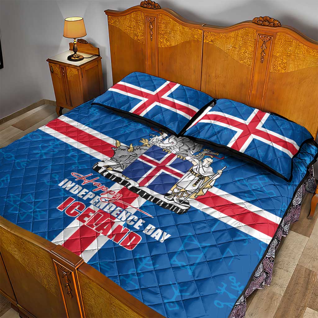 Iceland Icelandic National Day Quilt Bed Set Happy 81th Anniversary