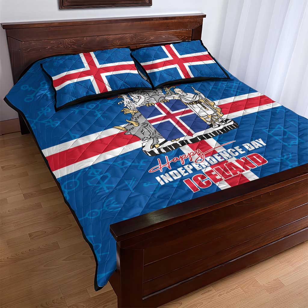 Iceland Icelandic National Day Quilt Bed Set Happy 81th Anniversary