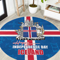 Iceland Icelandic National Day Round Carpet Happy 81th Anniversary