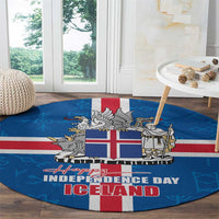 Iceland Icelandic National Day Round Carpet Happy 81th Anniversary