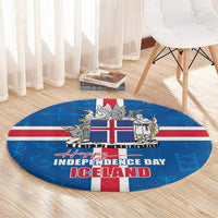 Iceland Icelandic National Day Round Carpet Happy 81th Anniversary
