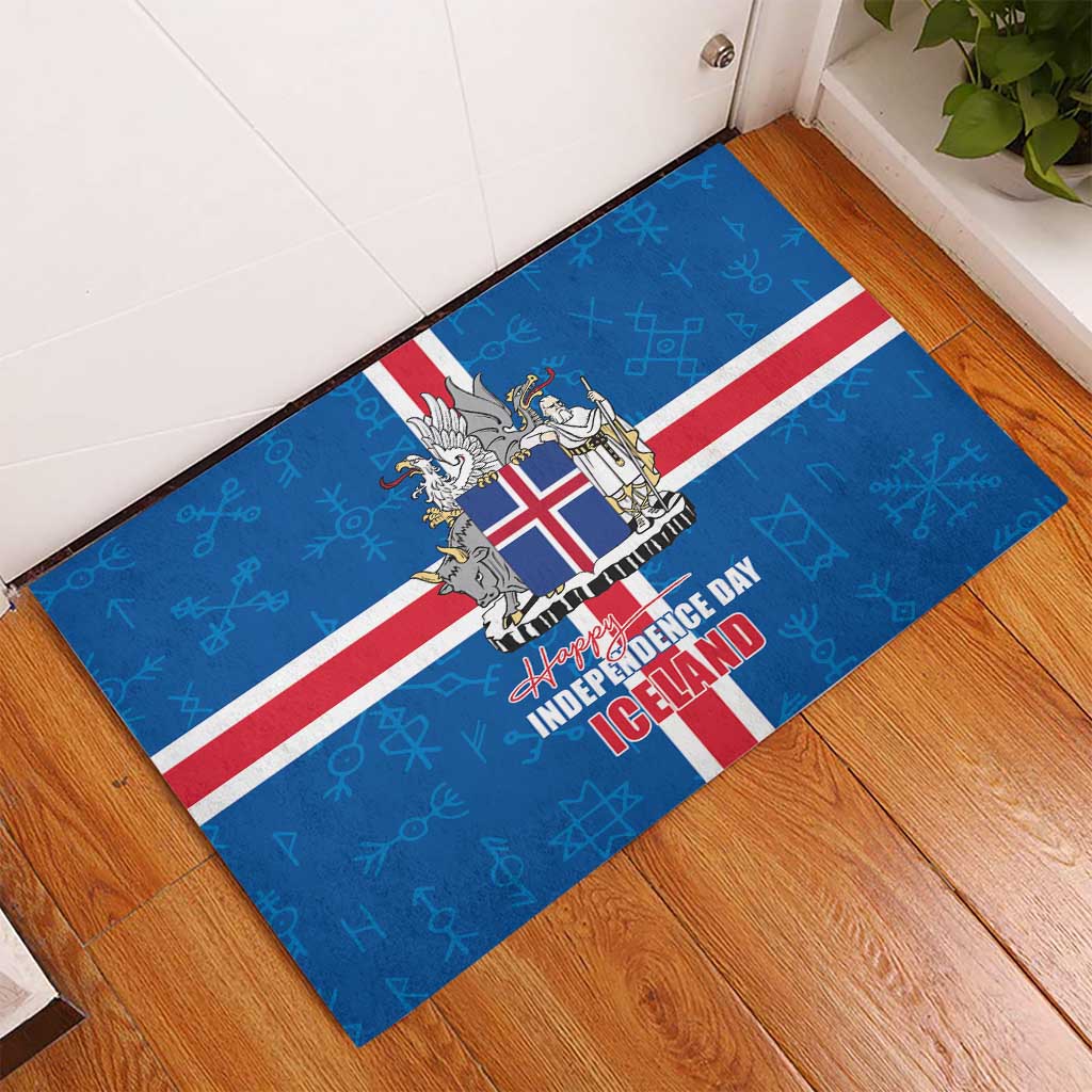 Iceland Icelandic National Day Rubber Doormat Happy 81th Anniversary