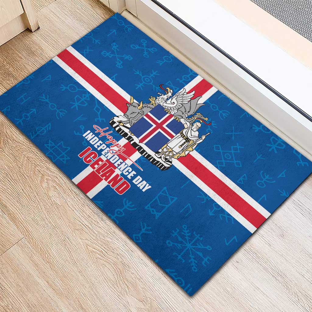 Iceland Icelandic National Day Rubber Doormat Happy 81th Anniversary
