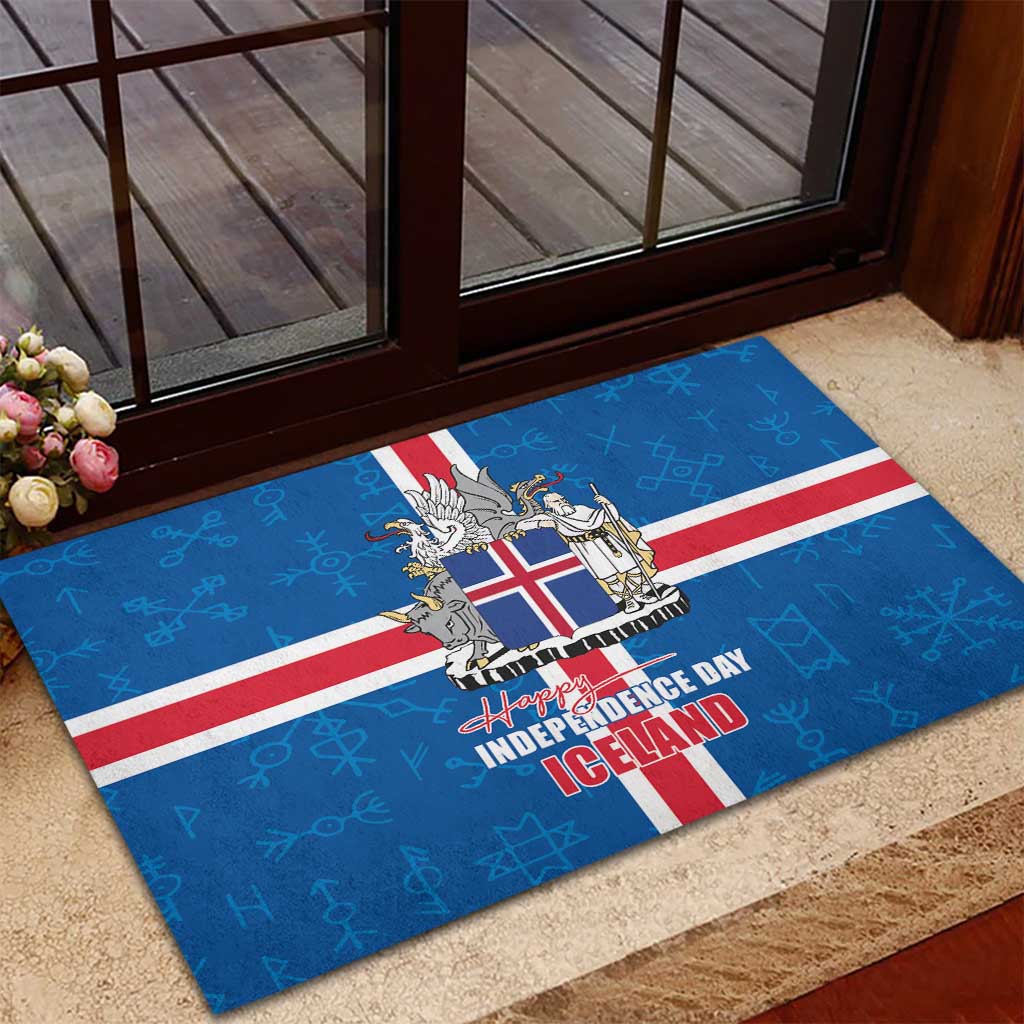Iceland Icelandic National Day Rubber Doormat Happy 81th Anniversary