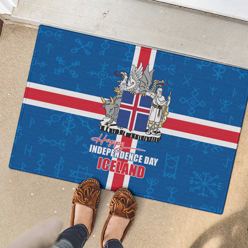 Iceland Icelandic National Day Rubber Doormat Happy 81th Anniversary