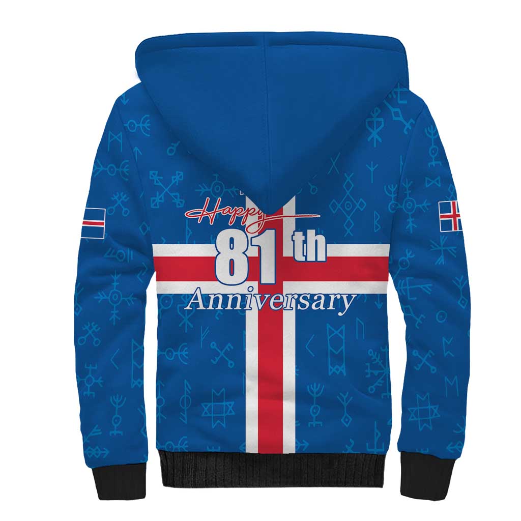 Iceland Icelandic National Day Sherpa Hoodie Happy 81th Anniversary