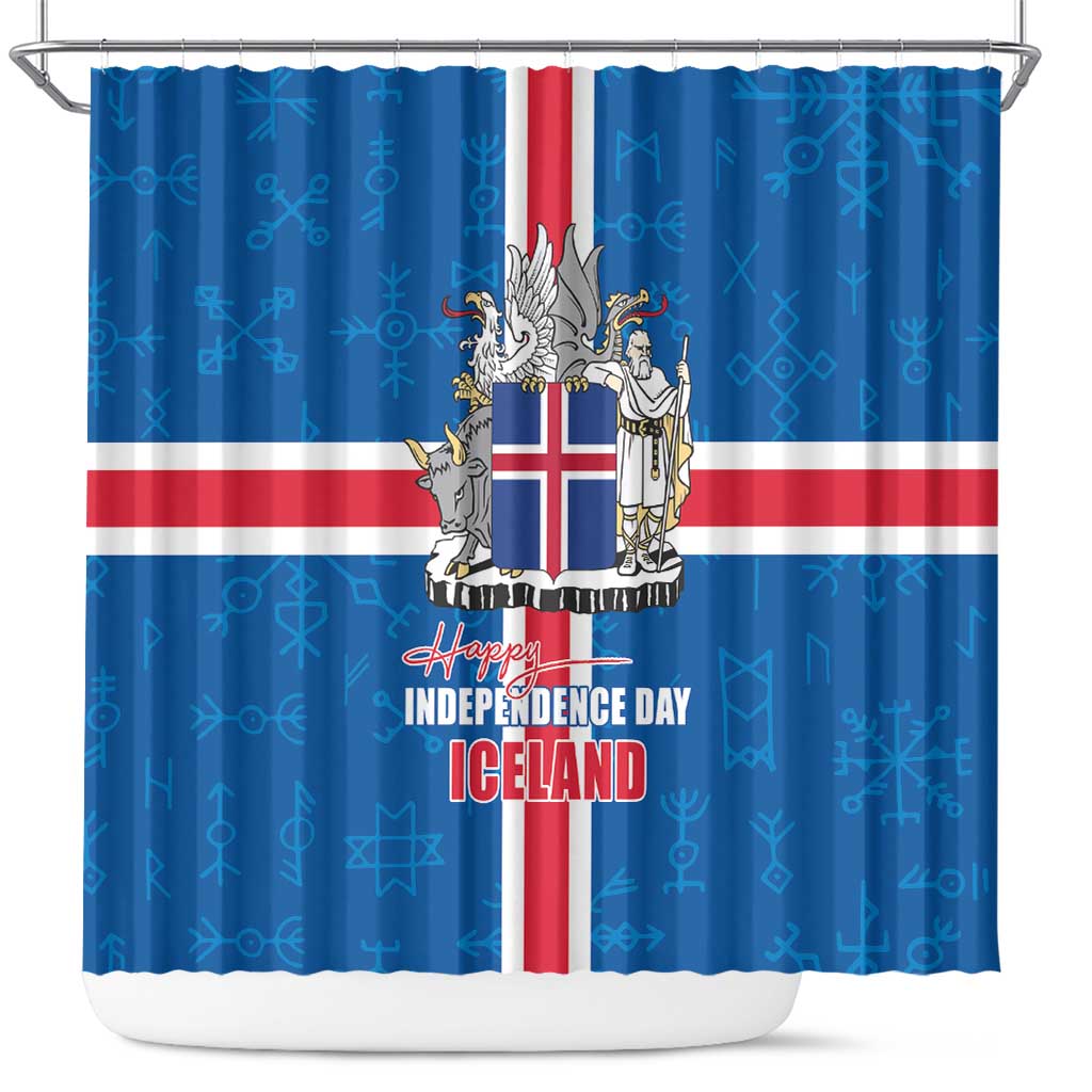 Iceland Icelandic National Day Shower Curtain Happy 81th Anniversary