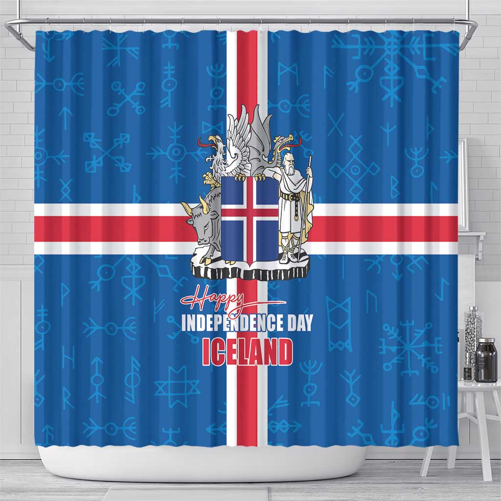 Iceland Icelandic National Day Shower Curtain Happy 81th Anniversary