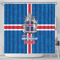 Iceland Icelandic National Day Shower Curtain Happy 81th Anniversary