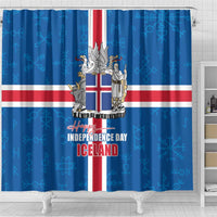 Iceland Icelandic National Day Shower Curtain Happy 81th Anniversary