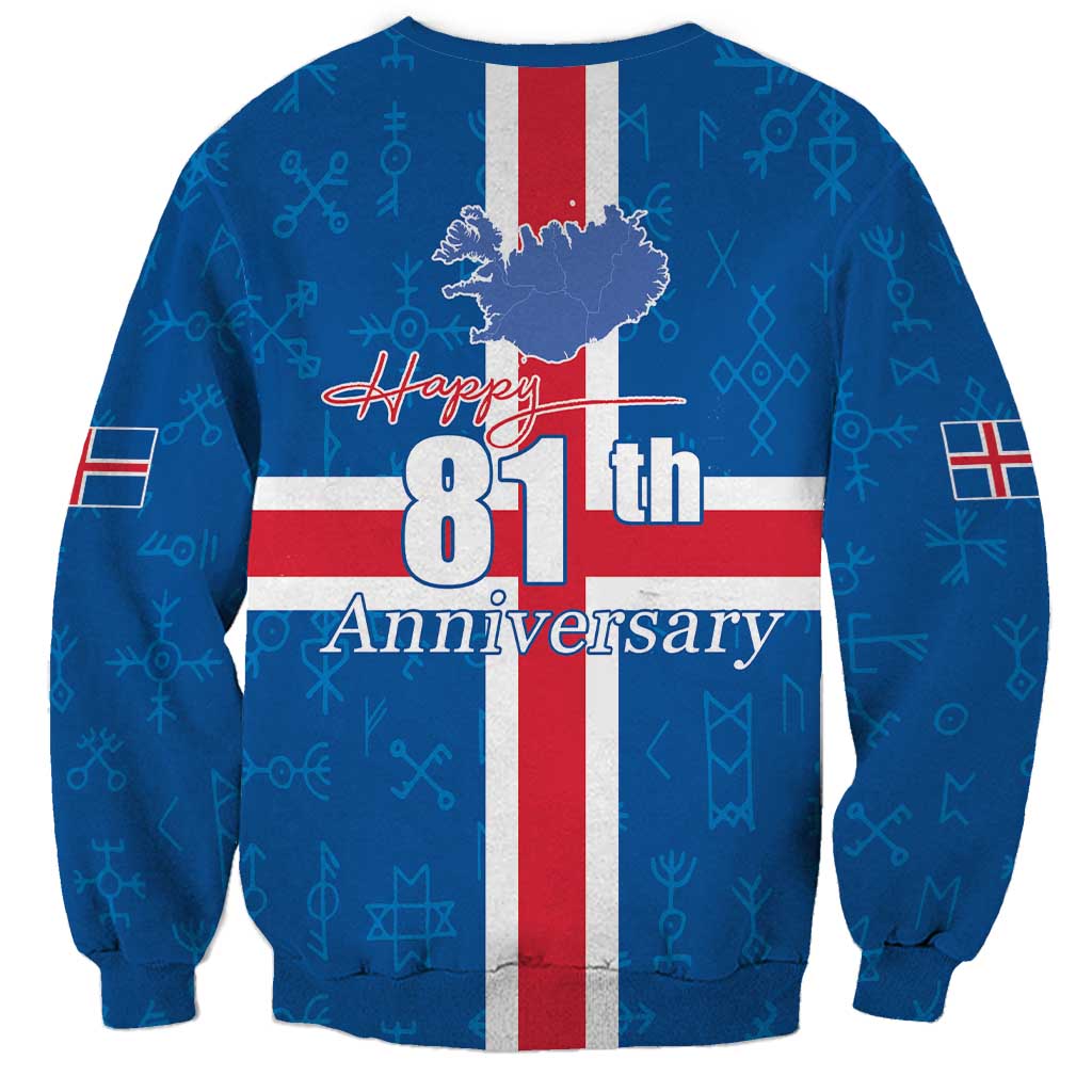 Iceland Icelandic National Day Sweatshirt Happy 81th Anniversary
