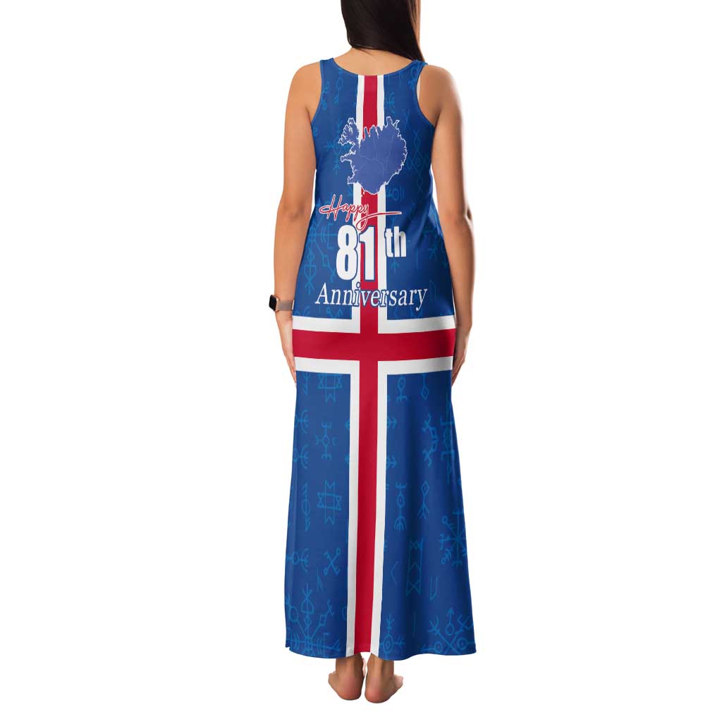 Iceland Icelandic National Day Tank Maxi Dress Happy 81th Anniversary