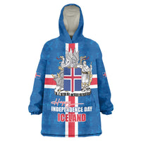 Iceland Icelandic National Day Wearable Blanket Hoodie Happy 81th Anniversary