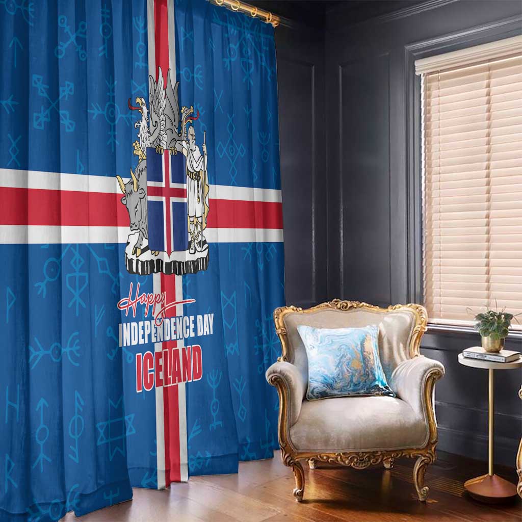 Iceland Icelandic National Day Window Curtain Happy 81th Anniversary