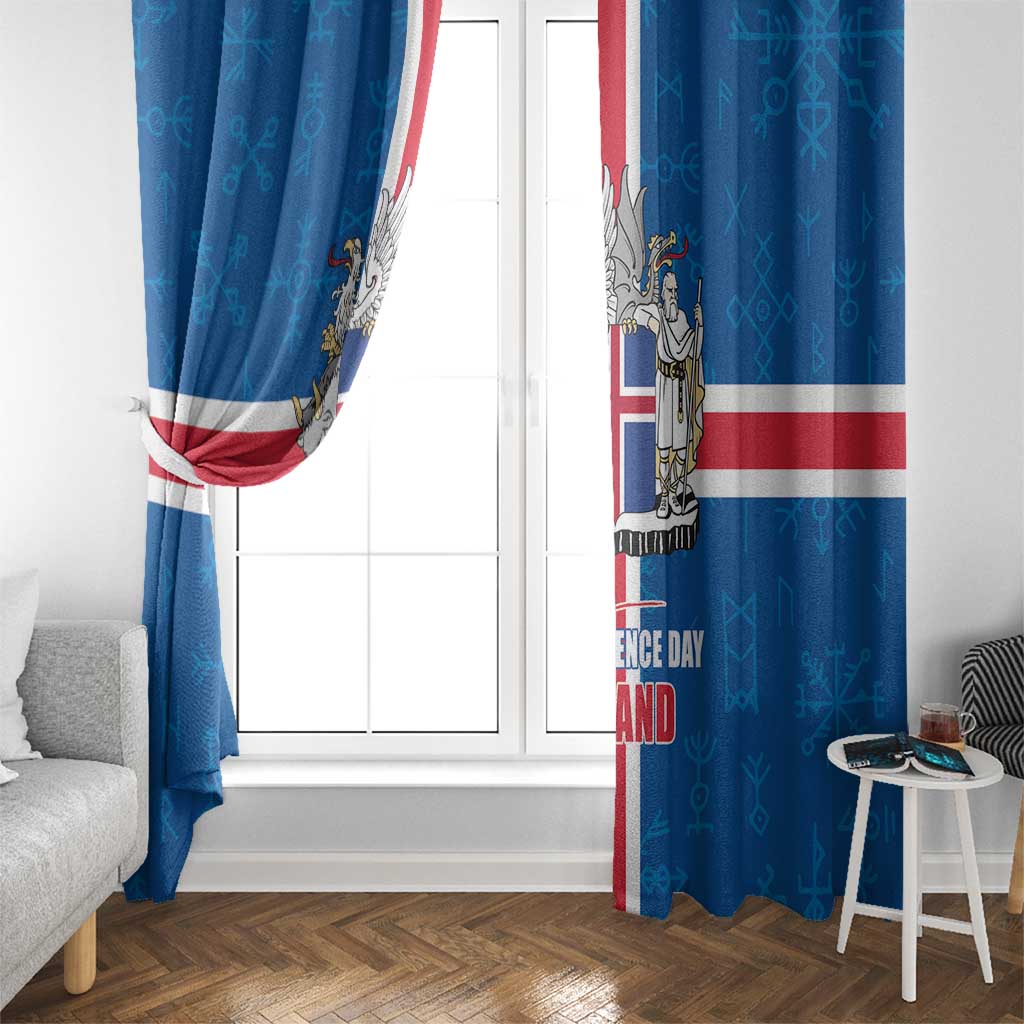 Iceland Icelandic National Day Window Curtain Happy 81th Anniversary
