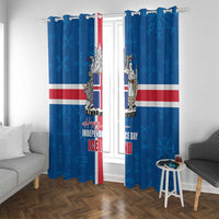 Iceland Icelandic National Day Window Curtain Happy 81th Anniversary