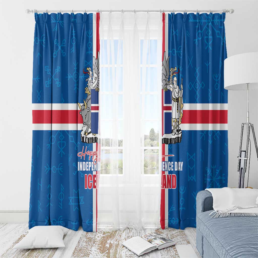 Iceland Icelandic National Day Window Curtain Happy 81th Anniversary