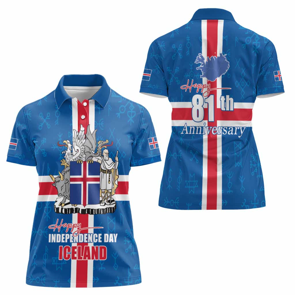 Iceland Icelandic National Day Women Polo Shirt Happy 81th Anniversary
