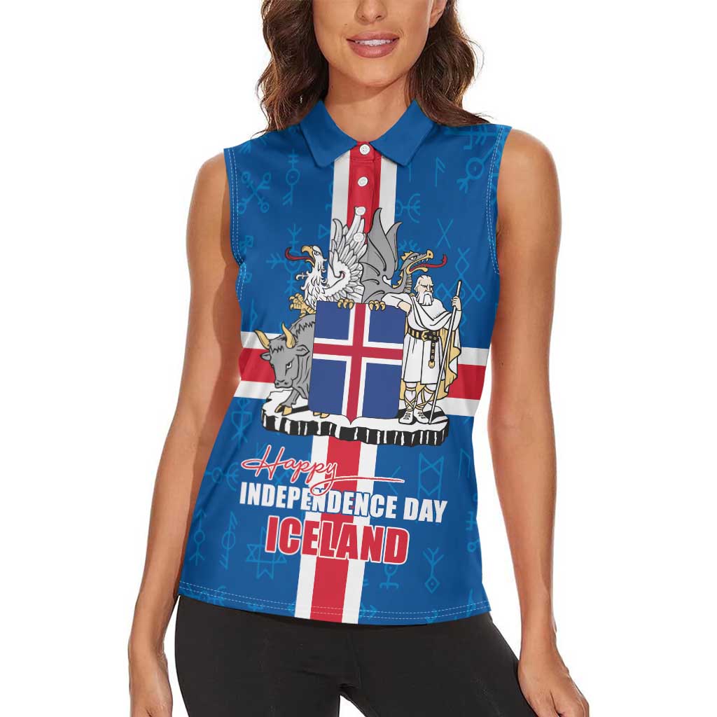 Iceland Icelandic National Day Women Sleeveless Polo Shirt Happy 81th Anniversary
